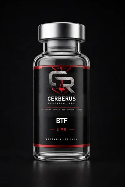 Cerberus Research Labs branded vial render for BTF / TB Frag