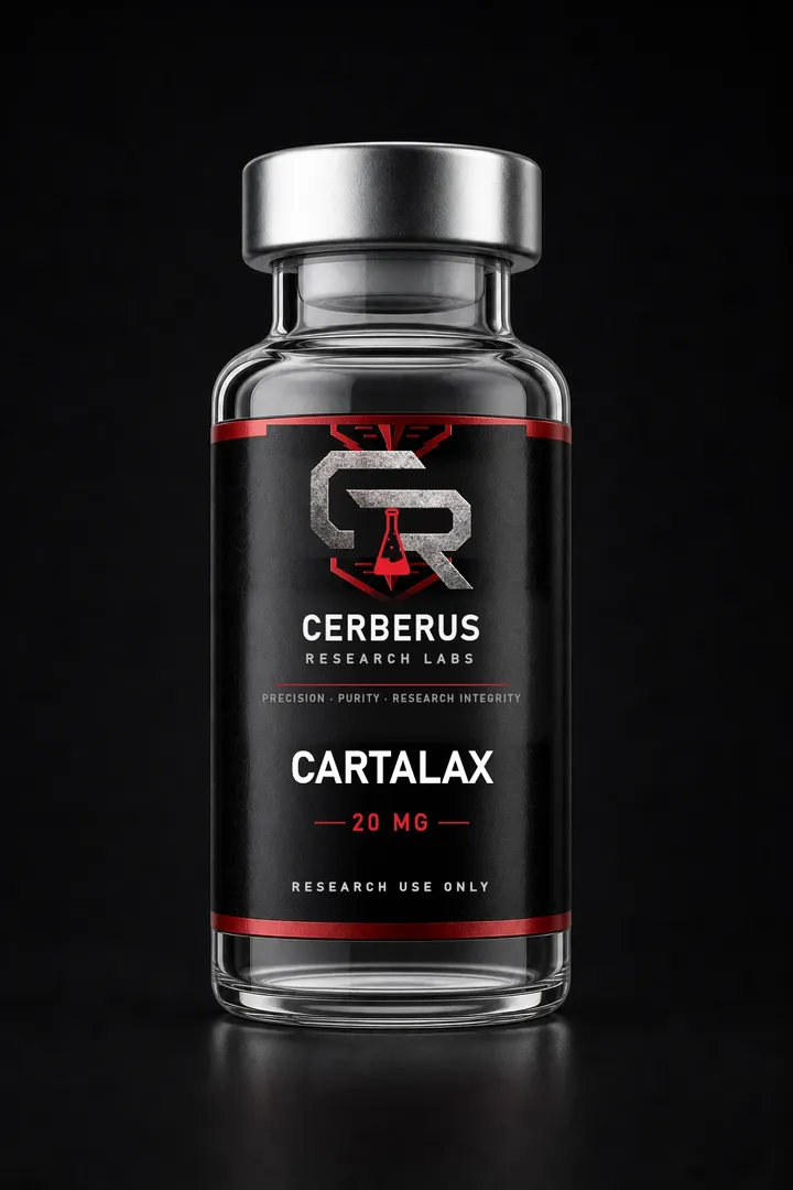 Cerberus Research Labs branded vial render for Cartalax