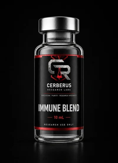 Cerberus Research Labs branded vial render for Immunological Enhancement Blend