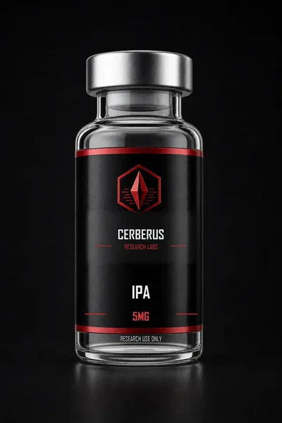 Cerberus Research Labs branded vial render for Ipamorelin