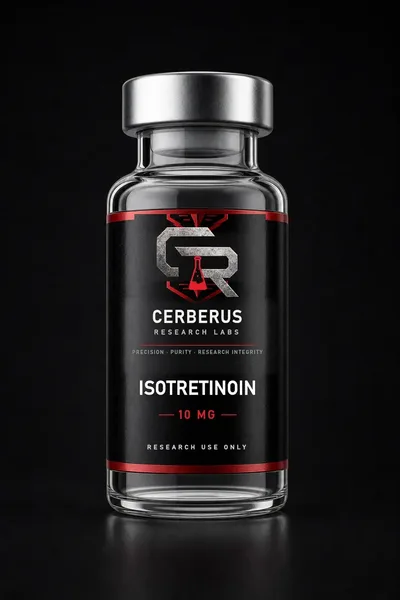 Cerberus Research Labs branded vial render for Isotretinoin