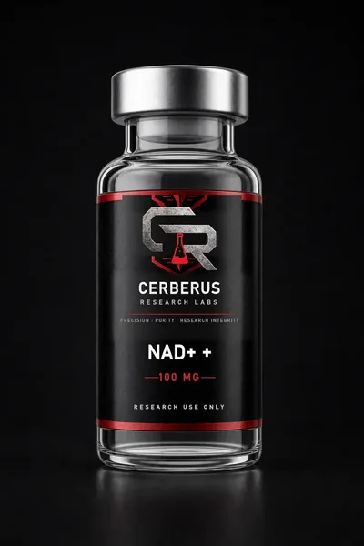 Cerberus Research Labs branded vial render for NAD+
