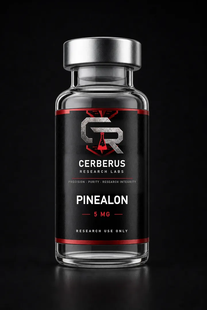 Cerberus Research Labs branded vial render for Pinealon