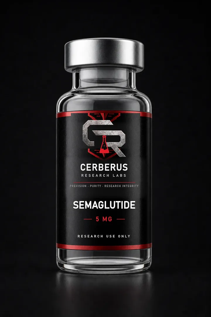 Cerberus Research Labs branded vial render for Semaglutide